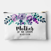 Munt & Paarse Bloemen Krans Moeder van de bruidego Etui (Achterkant)