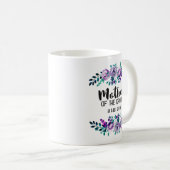 Munt & Paarse Bloemen Krans Moeder van de bruidego Koffiemok (Voorkant rechts)