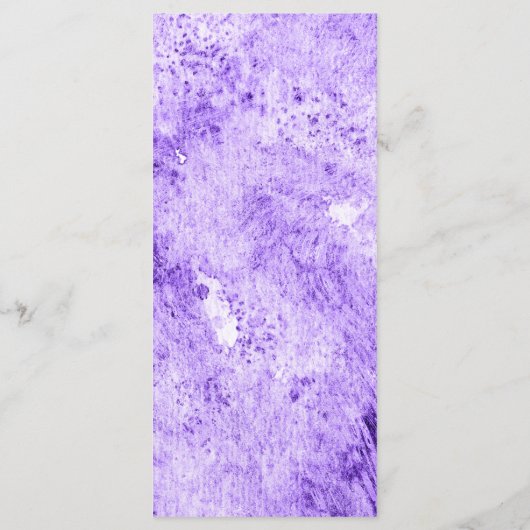 Munt & Paarse Bloemen Waterverf Bruiloft Menu (Achterkant)