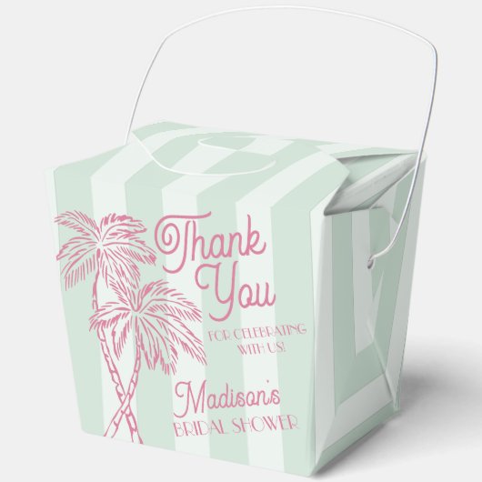 Munt Palm Spring Pastelkleurige Strand Bruidsdouch Bedankdoosjes (Voorkant)