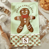 Munt Peperkoekman Monogram Prettig Kerstfeest Theedoek