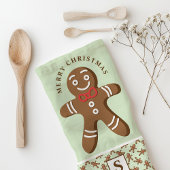 Munt Peperkoekman Monogram Prettig Kerstfeest Theedoek