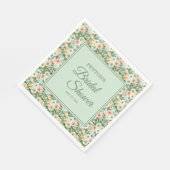 Munt Perzik Aquarel Bloem Bruidsdiner Servet (Hoek)