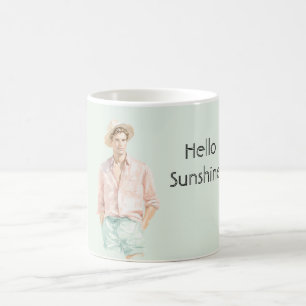 Munt Perzik Hello Sunshine Man  Koffiemok