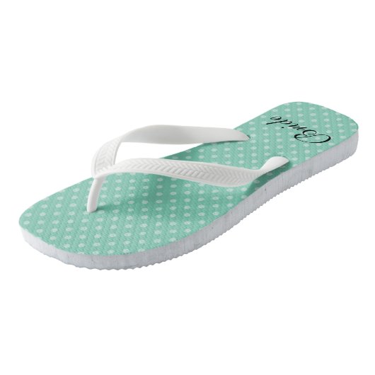 Munt polka dots patroon trouw bruid flipsflops teenslippers (Schuin)