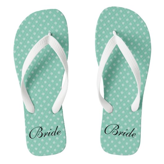 Munt polka dots patroon trouw bruid flipsflops teenslippers (Voetbed)