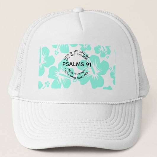 Munt psalm 91 bloem trucker pet (Voorkant)