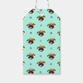 Munt Pug-cadeaubijslagen Cadeaulabel