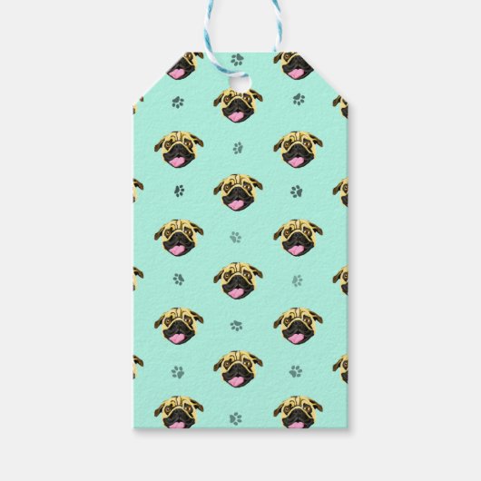 Munt Pug-cadeaubijslagen Cadeaulabel (Voorkant)