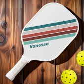 Munt Regenboog Gestreept met Naam Pickleball Paddle