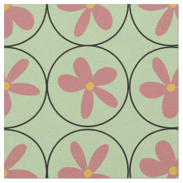 Munt Retro Bloemtegeltjes Kamgaren Katoenen Stof