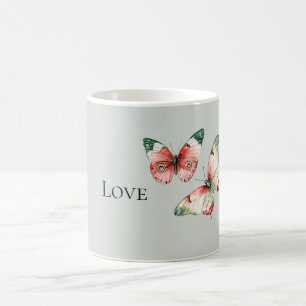 Munt Rode Aardbei Vlinders Koffiemok