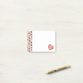 Munt & Rode Zomer Aardbei Patroon Post-it® Notes (Op bureau)