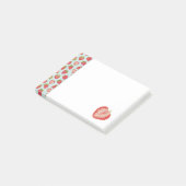 Munt & Rode Zomer Aardbei Patroon Post-it® Notes (Schuin)