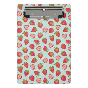 Munt & Rode Zomer Aardbeienpatroon Mini Klembord