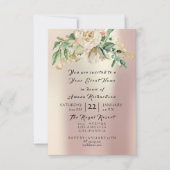 Munt Roos Champaigne Goud Bloemenaquarel Parel Kaart (Voorkant)