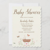 Munt roze bruine vlinder bloemige Baby Shower Kaart (Voorkant)