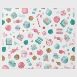 Munt & Roze CANDY Kerstpapier  Cadeaupapier