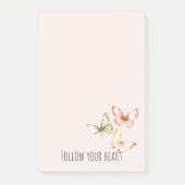 Munt Roze Crème Vlinders Post-it® Notes (Voorkant)