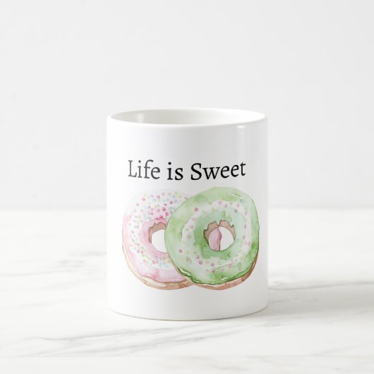 Munt Roze Donuts Het Leven is Zoet Koffiemok (Center)