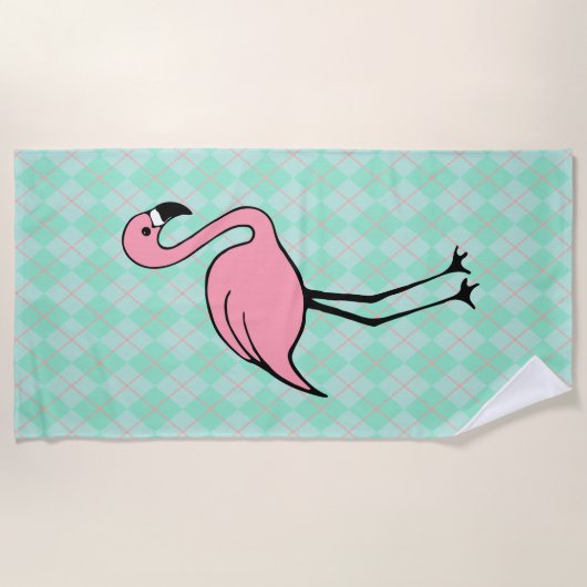Munt Roze flamingo Beach Pool Towel Vacking Gift Strandlaken (Voorkant)