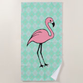 Munt Roze flamingo Beach Pool Towel Vacking Gift Strandlaken (Voorkant)