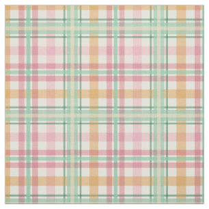 munt roze frambose oranje zomertijd tartan plaid stof