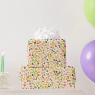 Munt Roze Geel Groen Fruitige Stippen Verjaardag Cadeaupapier