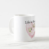 Munt Roze Hart Het Leven is Zoet Koffiemok (Voorkant links)
