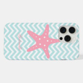 Munt & Roze Zigzag Patroon Zeester iPhone Hoesje (Achterkant horizontaal)