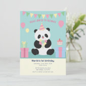 Munt & Roze zoete Panda ontwerp Kaart (Staand voorkant)