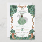 Munt Rozen Charro Lichtgroene Vestidos Quinceañera Kaart (Voorkant)