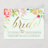 Munt | Rozen en Vrijgezellenfeest met gouden diama Uitnodiging Briefkaart (Voorkant)