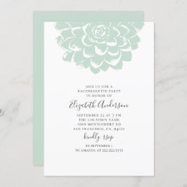 Munt sappig. Moderne cactus vrijgezellenfeest Kaart