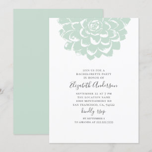 Munt sappig. Moderne cactus vrijgezellenfeest Kaart