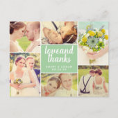 Munt Script Liefde en Dank Foto Collage Briefkaart (Voorkant)