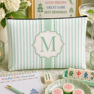 Munt Seersucker Mahjong Tegeltje Tas Persoonlijk