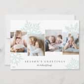 Munt | Sneeuwklokje 4 Foto Collage Feestdagenkaart (Voorkant)