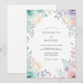 Munt Stof Lilac Bloesem Bruiloft Kaart (Voorkant / Achterkant)