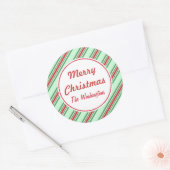 Munt Streep Kerststickers Ronde Sticker (Envelop)