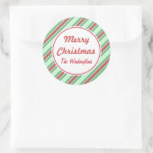 Munt Streep Kerststickers Ronde Sticker (Tas)