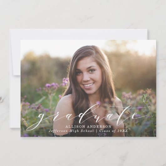 Munt | Sweet Script Photo-Afstuderen Kaart (Voorkant)