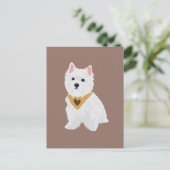 Munt The Cute West Highland Terrier Dog Briefkaart (Staand voorkant)