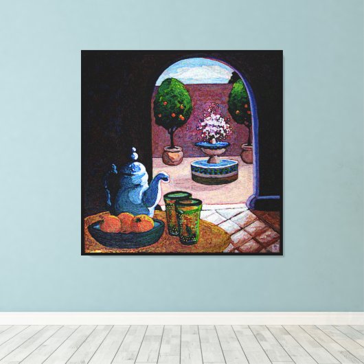 Munt thee Marokko Canvas Afdruk (Insitu (Houten vloer))