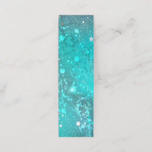 Munt Turquoise Folie Achtergrond Afsprakenkaart (Buitenkant ongevouwen)