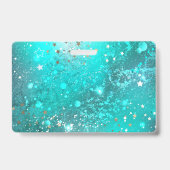 Munt Turquoise Folie Achtergrond Badge (Achterkant)