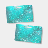 Munt Turquoise Folie Achtergrond Badge (Voor- en achterkant)