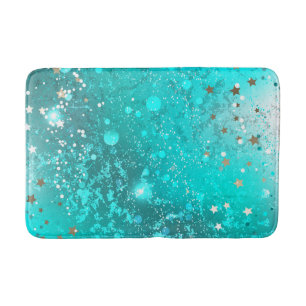Munt Turquoise Folie Achtergrond Badmat