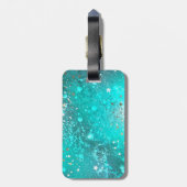 Munt Turquoise Folie Achtergrond Bagagelabel (Achterkant verticaal)