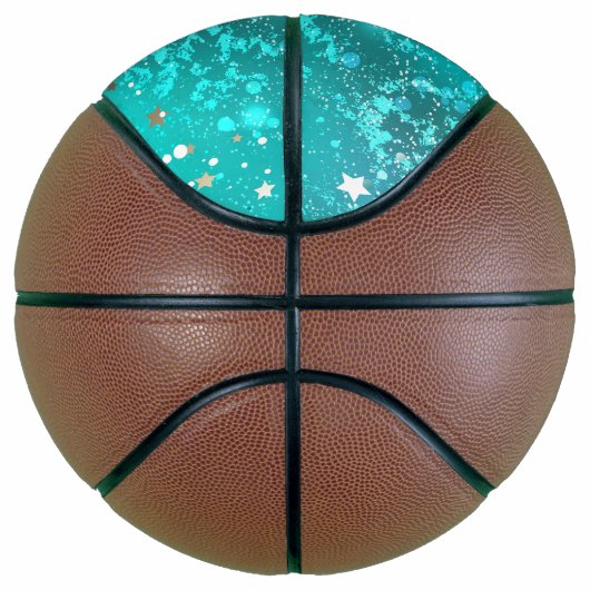Munt Turquoise Folie Achtergrond Basketbal (Rechts)